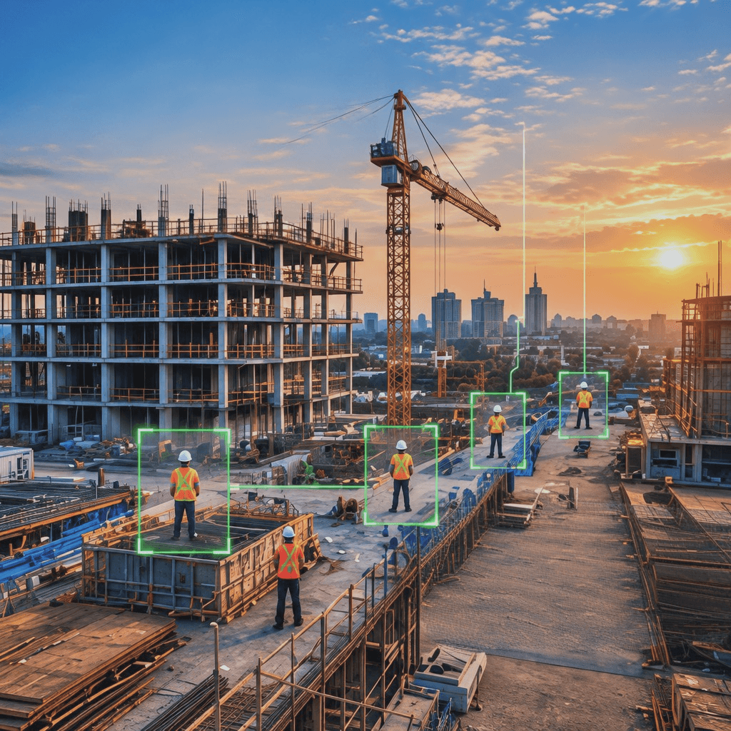 Construction site workers
