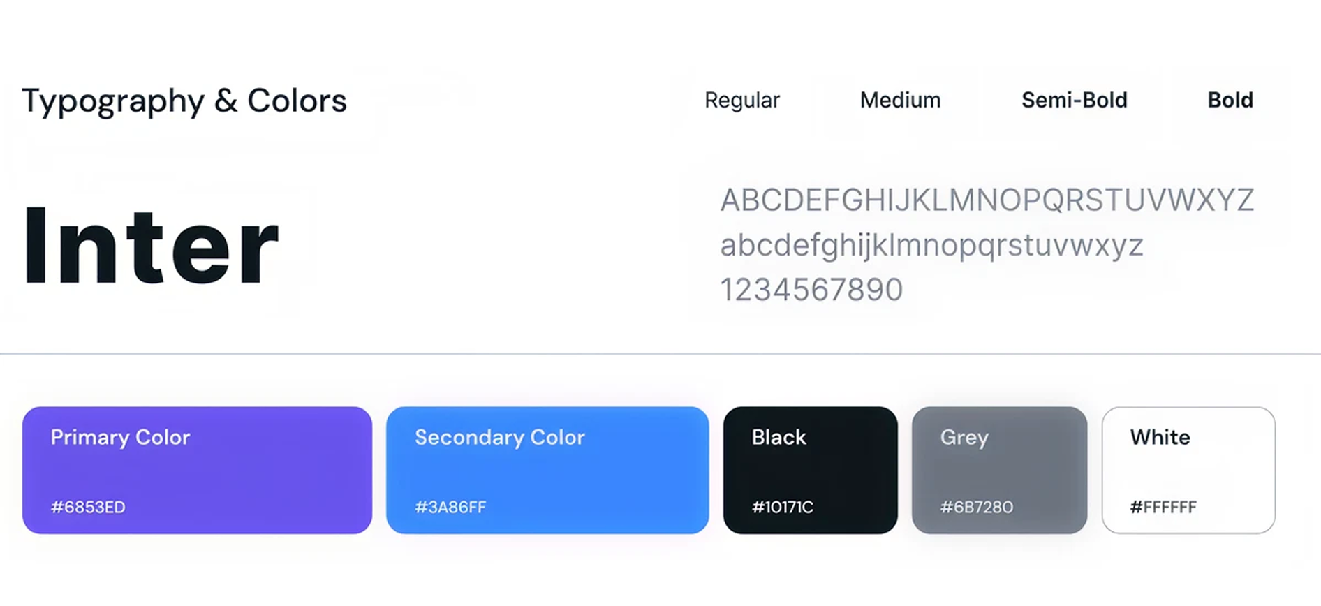 Design system typography and colors